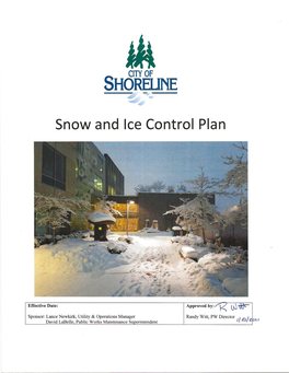Snow and Ice Control Plan