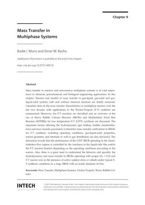 Mass Transfer in Multiphase Systems