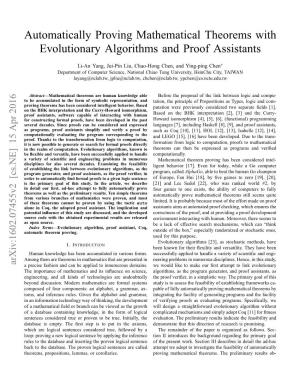 Automatically Proving Mathematical Theorems with Evolutionary