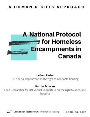 A National Protocol for Homeless Encampments in Canada