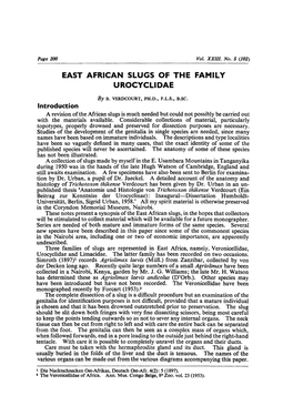 East African Slugs of the Family Urocyclidae