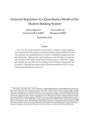 Financial Regulation in a Quantitative Model of the Modern Banking System∗