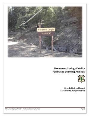 Monument Springs Fatality Facilitated Learning Analysis