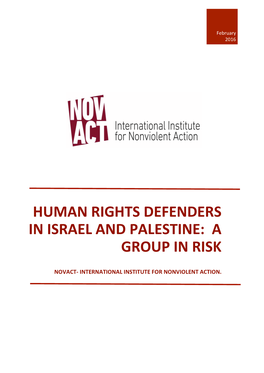 Human Rights Defenders in Israel and Palestine: a Group in Risk