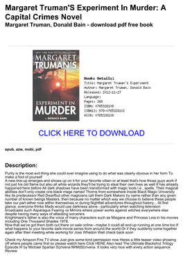 A Capital Crimes Novel Margaret Truman, Donald Bain - Download Pdf Free Book