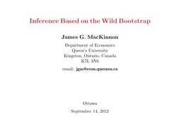 Inference Based on the Wild Bootstrap