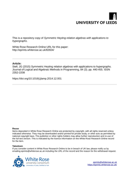 Symmetric Heyting Relation Algebras with Applications to Hypergraphs