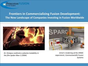 Frontiers in Commercializing Fusion Development: the New Landscape of Companies Investing in Fusion Worldwide