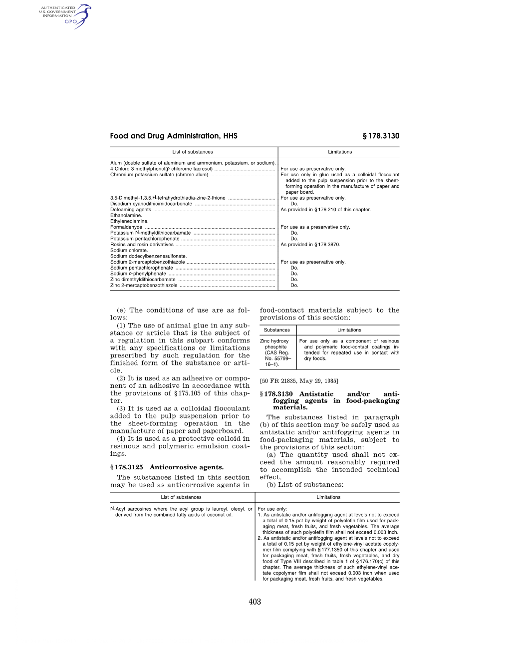 Food and Drug Administration, HHS § 178.3130