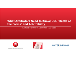 UCC “Battle of the Forms” and Arbitrability