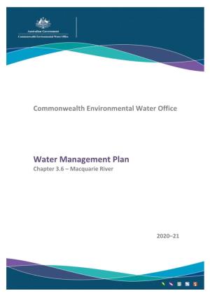 Water Management Plan 2020-21: Chapter