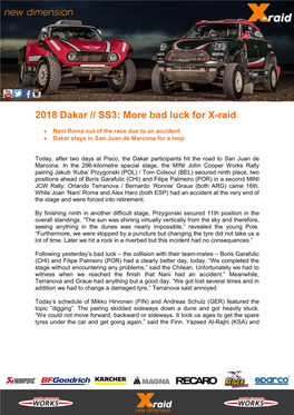2018 Dakar // SS3: More Bad Luck for X-Raid