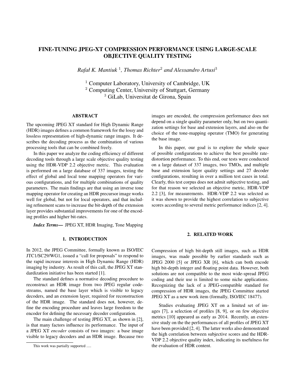 Fine-Tuning Jpeg-Xt Compression Performance Using Large-Scale Objective Quality Testing