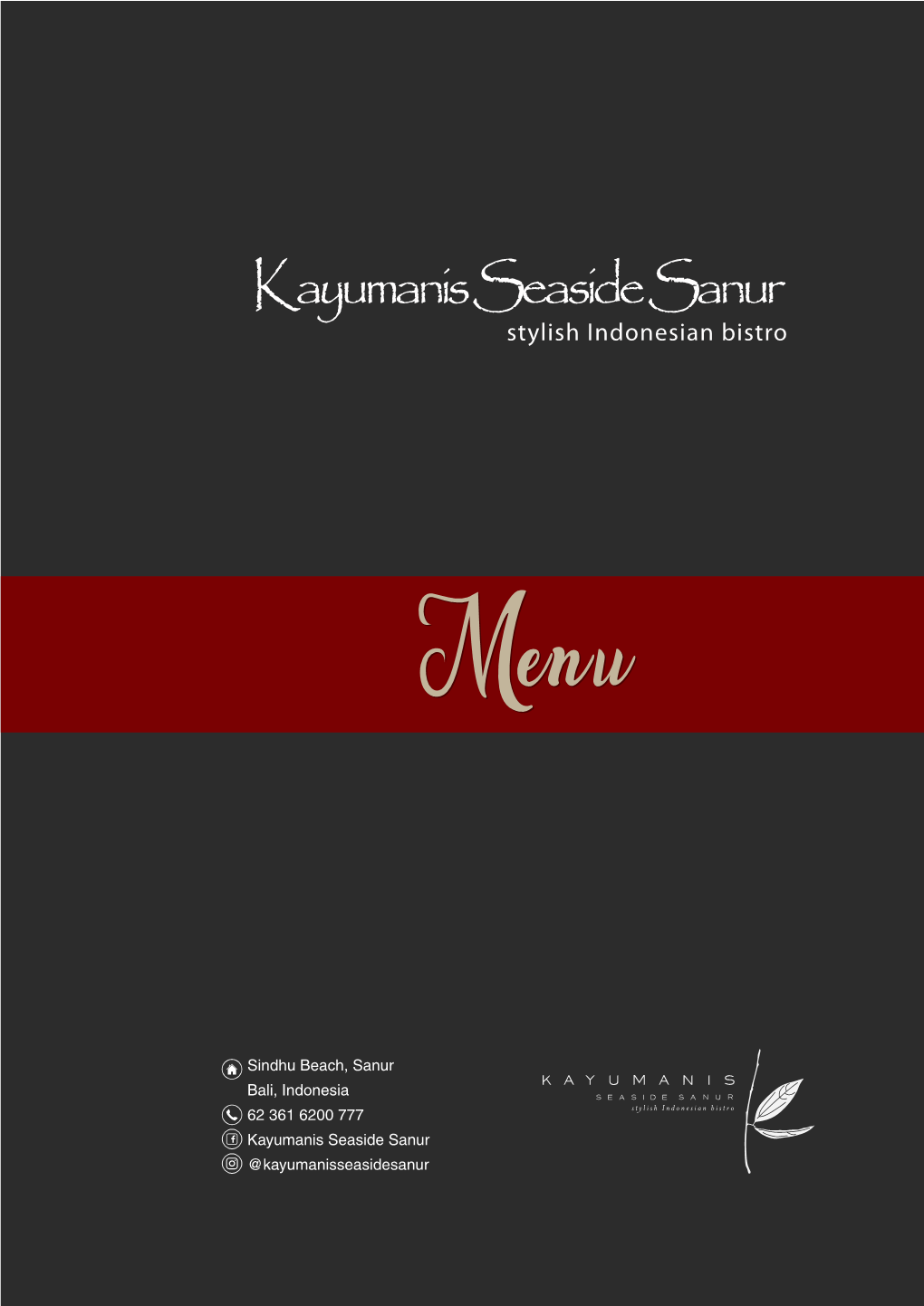 Menu Kayumanis Seaside Indonesian Intimate Bistro with Image.Indd