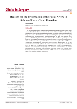 Reasons for the Preservation of the Facial Artery in Submandibular Gland Resection