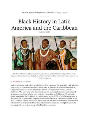 Black History in Latin America and the Caribbean October 2019