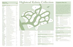 Highstead Kalmia Collection Companion Plant List Cultivar/Form Qualities Bed(S)