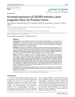 Increased Expression of CELSR3 Indicates a Poor Prognostic Factor