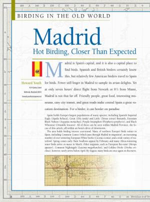 Madrid Hot Birding, Closer Than Expected