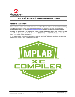 MPLAB XC8 PIC Assembler User's Guide