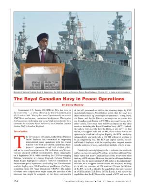 The Royal Canadian Navy in Peace Operations