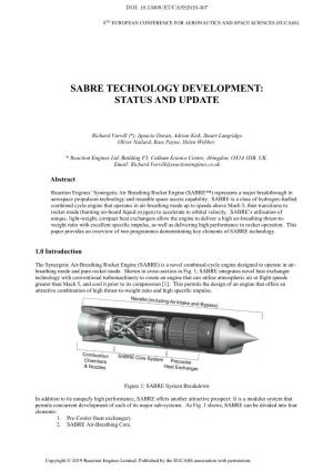 Sabre Technology Development: Status and Update