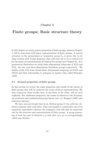 Finite Groups: Basic Structure Theory