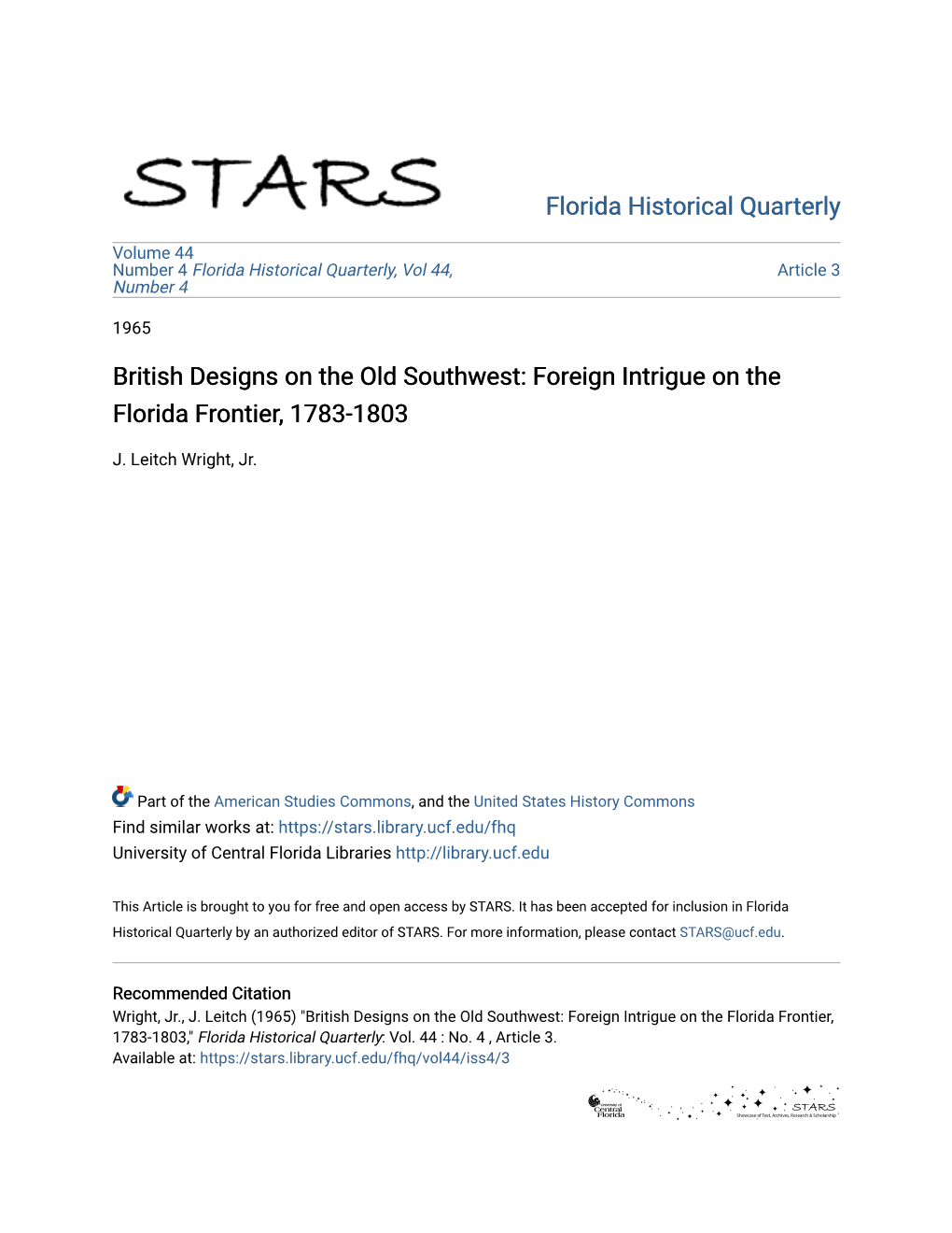 British Designs on the Old Southwest: Foreign Intrigue on the Florida Frontier, 1783-1803