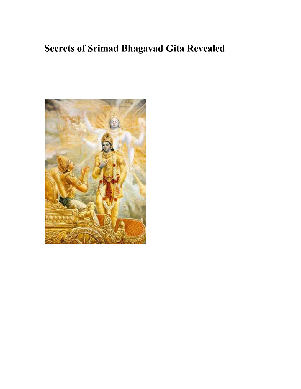 Secrets of Srimad Bhagavad Gita Revealed