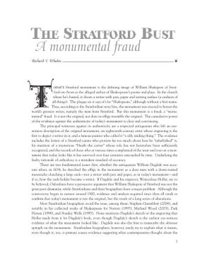 The Stratford Bust: a Monumental Fraud the OXFORDIAN Volume VIII 2005