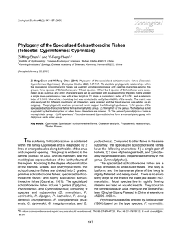 Phylogeny of the Specialized Schizothoracine Fishes (Teleostei: Cypriniformes: Cyprinidae)