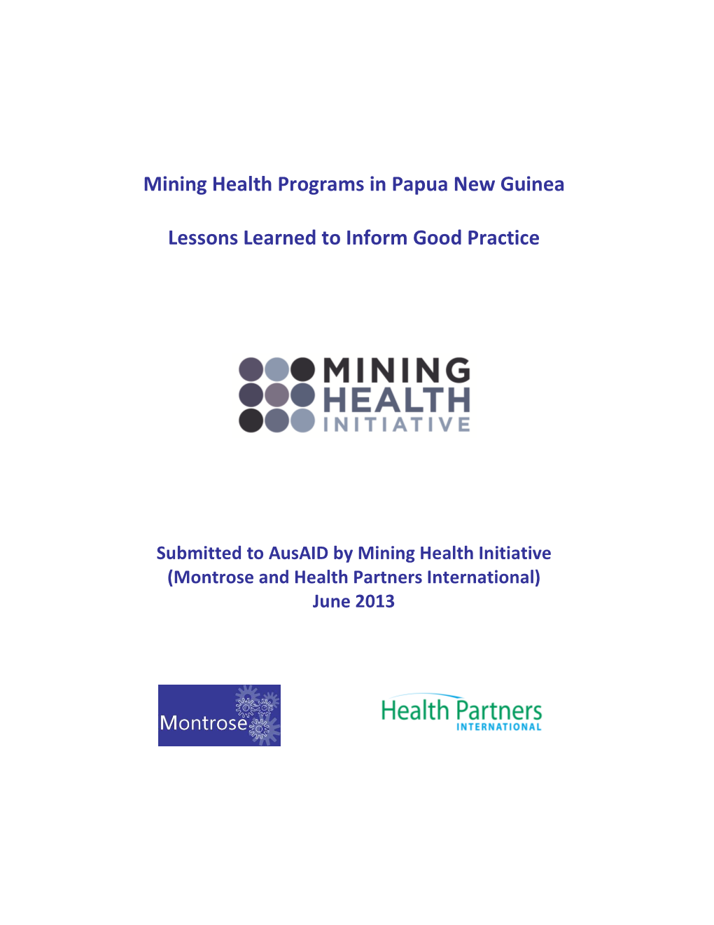 MHI in PNG Lessons Learned to Inform Good Practice