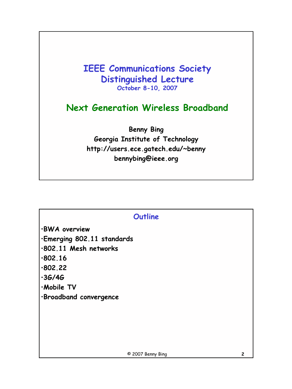 Next Generation Wireless Broadband