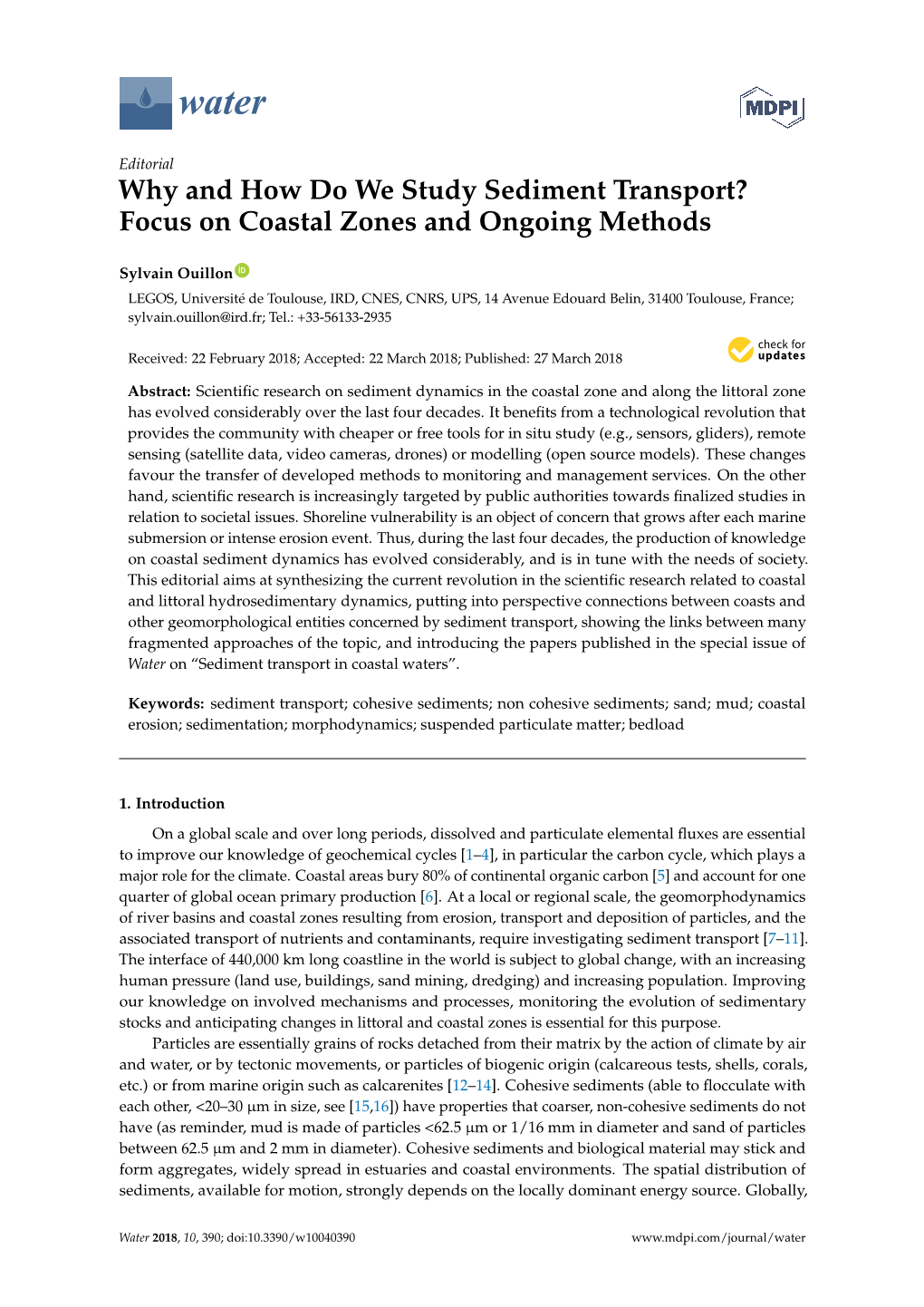 Why and How Do We Study Sediment Transport? Focus on Coastal Zones and Ongoing Methods