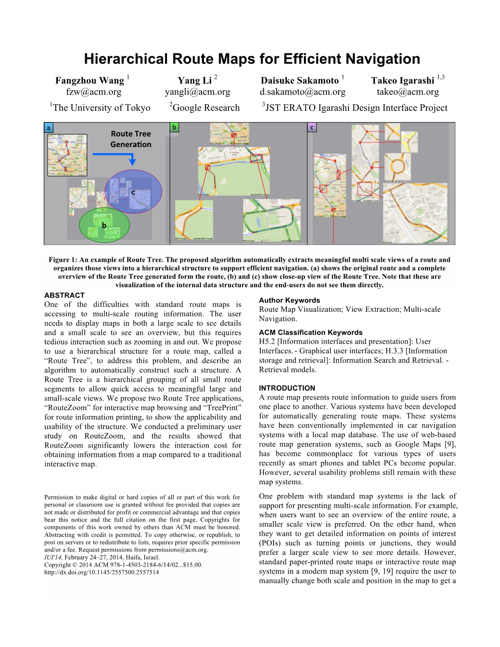 Hierarchical Route Maps for Efficient Navigation