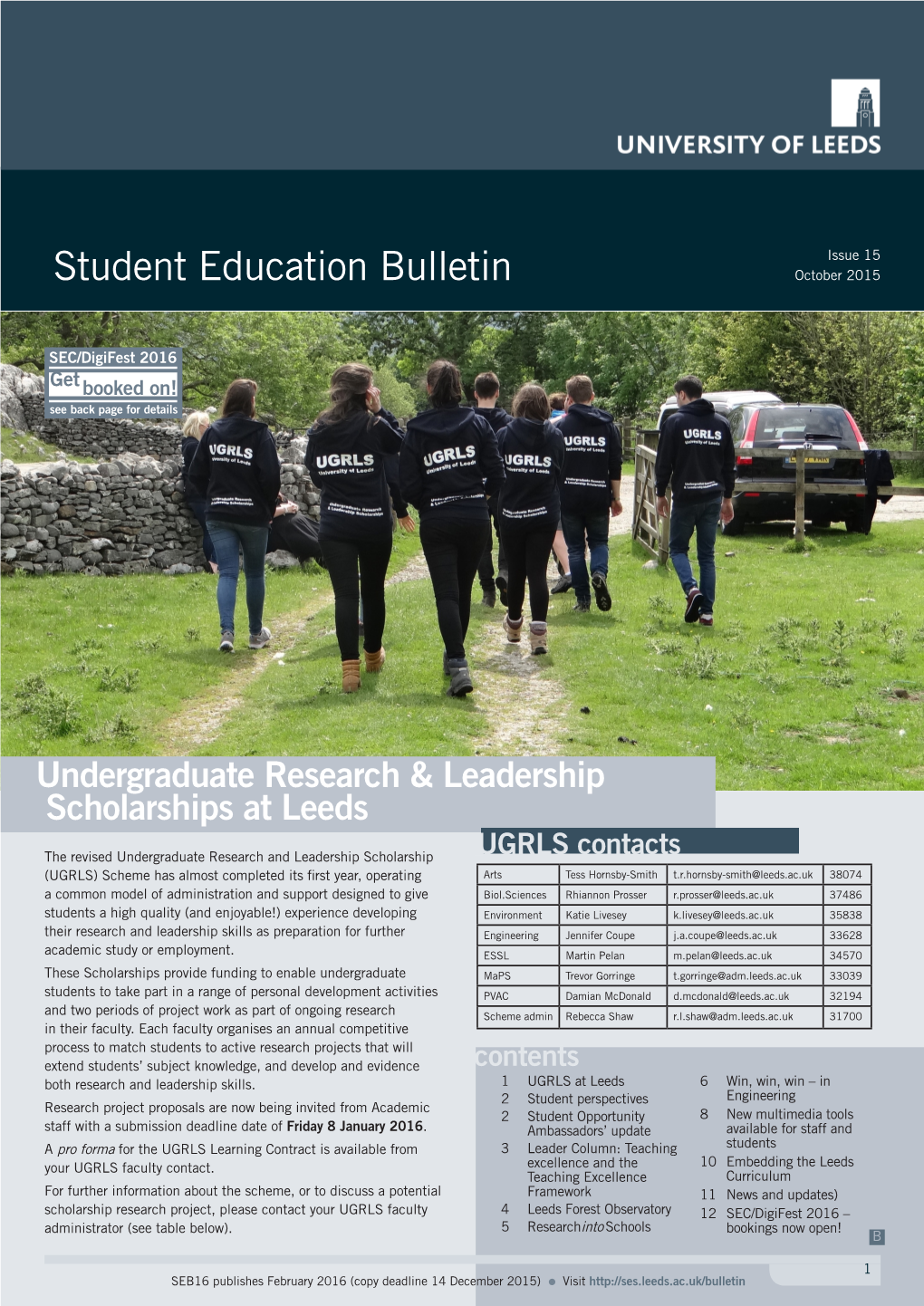 Student Education Bulletin October 2015