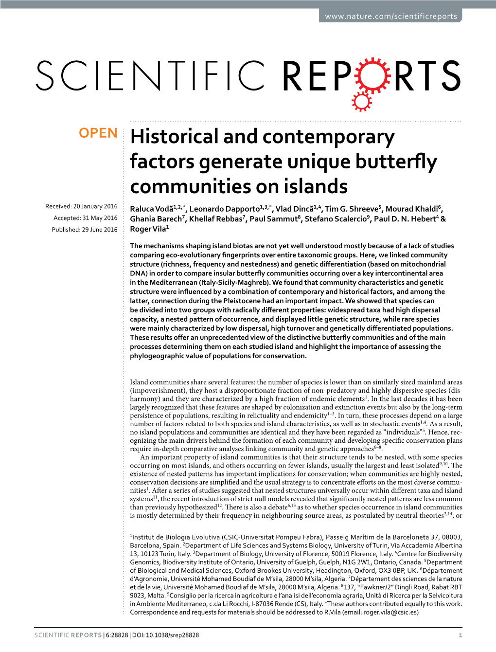 Historical and Contemporary Factors Generate Unique Butterfly