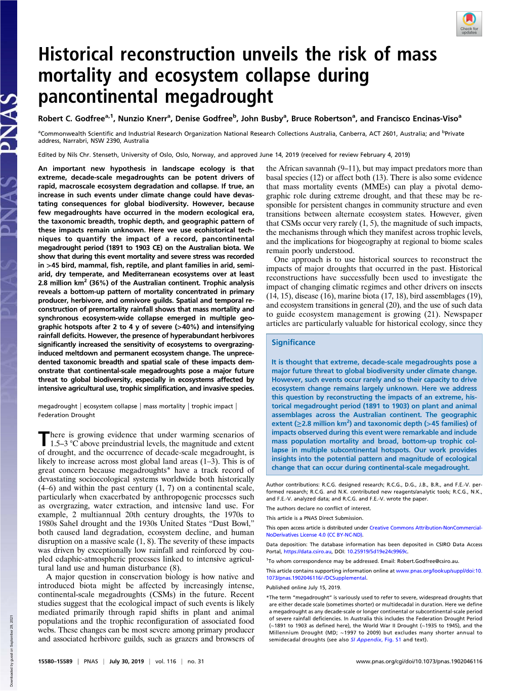 Historical Reconstruction Unveils the Risk of Mass Mortality and Ecosystem Collapse During Pancontinental Megadrought