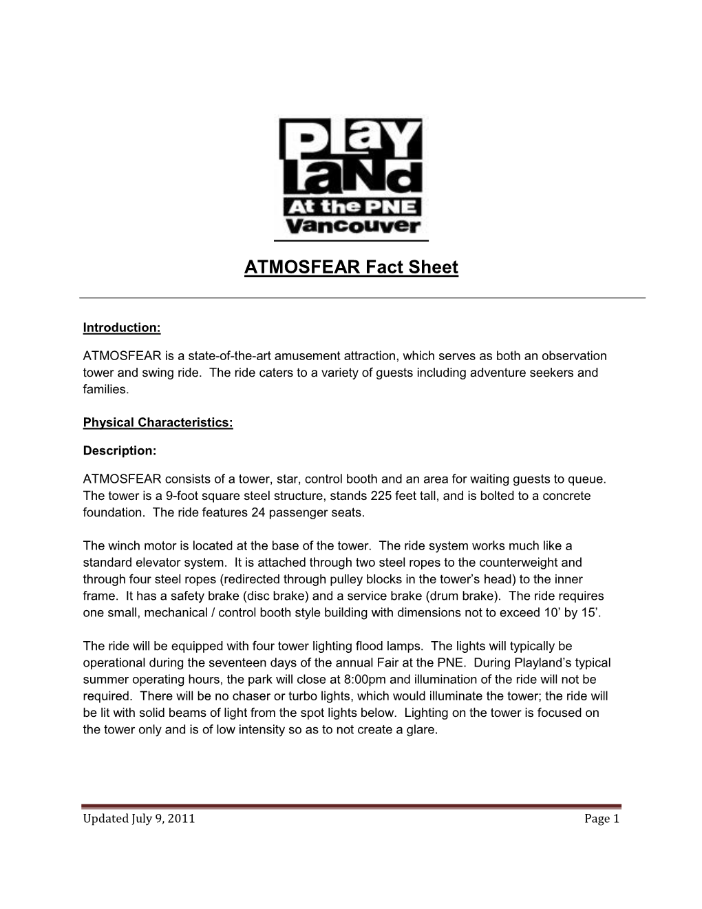 ATMOSFEAR Fact Sheet