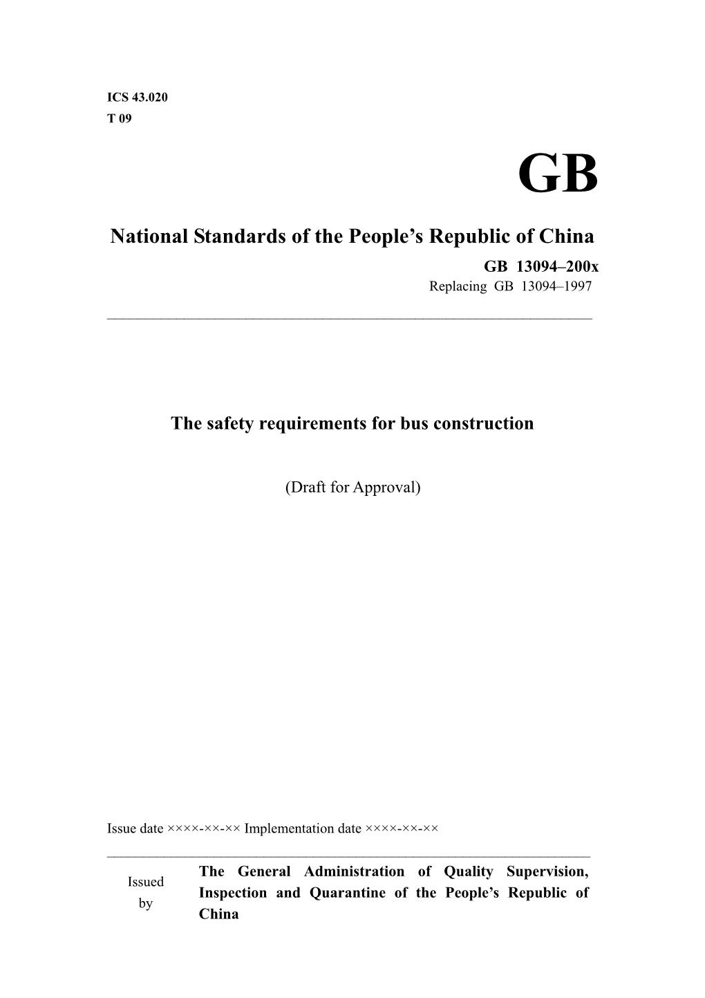 National Standards of the People's Republic of China