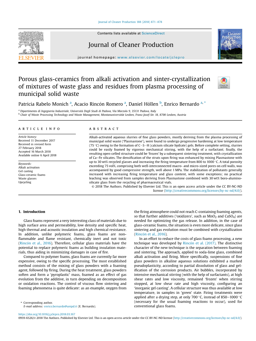 Porous Glass-Ceramics from Alkali Activation and Sinter-Crystallization of Mixtures of Waste Glass and Residues from Plasma Processing of Municipal Solid Waste