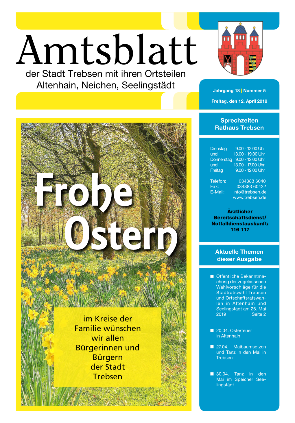 Der Stadt Trebsen Mit Ihren Ortsteilen Altenhain, Neichen, Seelingstädt Jahrgang 18 | Nummer 5