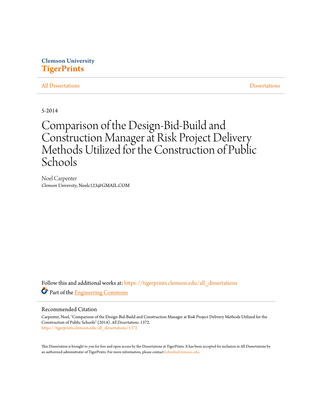 Comparison of the Design-Bid-Build and Construction Manager at Risk