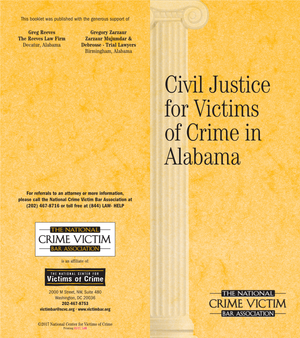 Civil Justice for Victims of Crime in Alabama