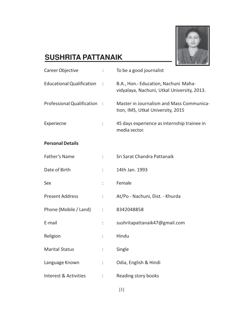 Sushrita Pattanaik