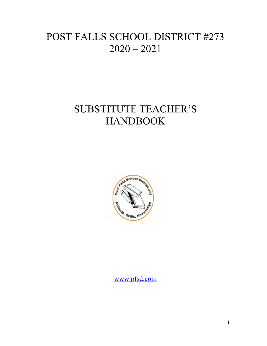 Substitute Teacher Handbook