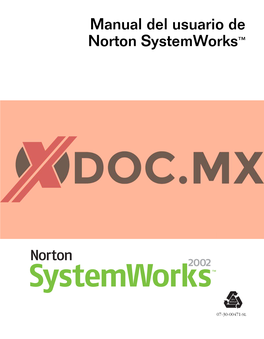 Manual Del Usuario De Norton Systemworks™