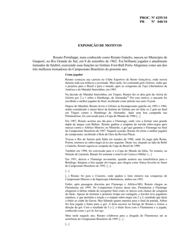 PROC. Nº 4255/10 PR Nº 040/10 EXPOSIÇÃO DE MOTIVOS Renato