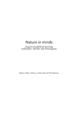 Nature in Minds Jacques Gandebeuf Meeting Icelanders, Swedes and Norwegians