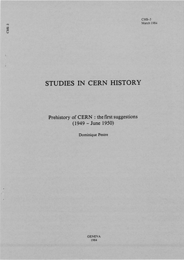 Prehistory of CERN: the First Suggestions (1949-Jun 1950)